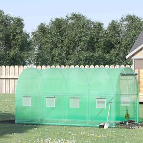 4x2 m Polytunnel Walk-in Greenhouse with Zip Door and Windows-Green (FREE SHIPPING)