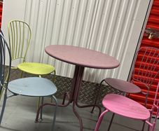 Garden or patio table and chairs.