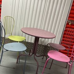Garden or patio table and chairs.