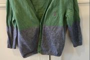 Benetton baby green &amp; grey cardigan 9-12 months