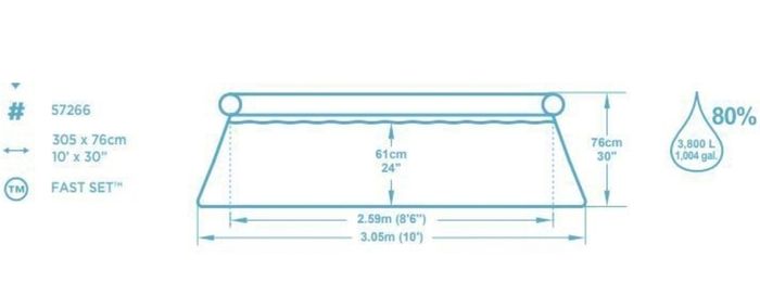Bestway swimming pool 10 ft 30 In