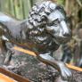 Antique Cast Iron Lion Figurine on Wooden Base Image 6