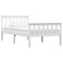 Bed Frame White Solid Pinewood 150 x 200 cm Image 2