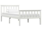 Bed Frame White Solid Pinewood 150 x 200 cm