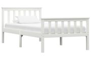 Bed Frame White Solid Pinewood 150 x 200 cm
