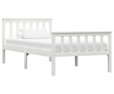 Bed Frame White Solid Pinewood 150 x 200 cm