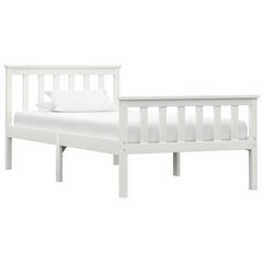 Bed Frame White Solid Pinewood 150 x 200 cm