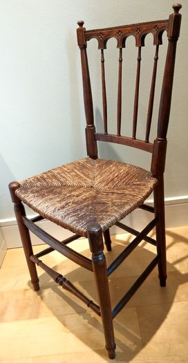 Pair of Edwardian Banister Back Chairs - Stunning!