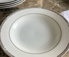 6 royal doulton  platinum soup bowls