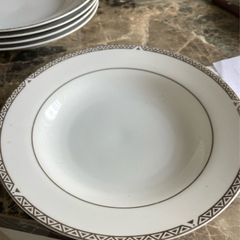 6 royal doulton  platinum soup bowls