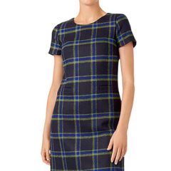 Hobbs and Moon 100% Wool Tartan Check Dress UK 12