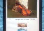 1985 Isle of Man Year of Music Limited Edition Lithographed Print measuring 333mm X 257mm showing Violin with set of Commemorative stamps with First Day of Issue Cancel