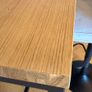 Solid Oak Bar Table with 2 Upholstered Bar Stools Image 2