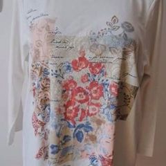 Bonmarche long sleeve printed cream top size UK20 EU48 Postage included