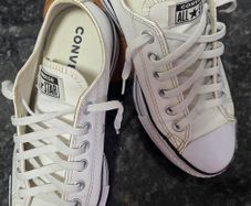 Converse All Star platform leather white