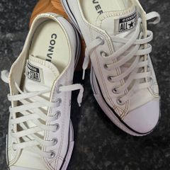 Converse All Star platform leather white