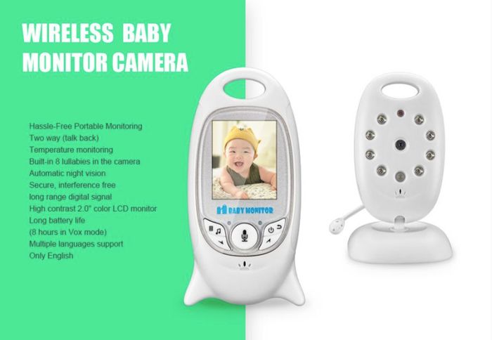 Wireless Digital Video Baby Monitor Night Vision Two Way Audio