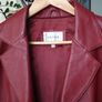 Burgundy Red Leather Jacket Size Uk 16 Image 5