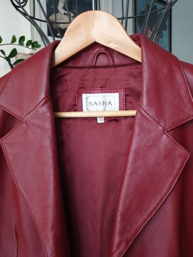 Burgundy Red Leather Jacket Size Uk 16