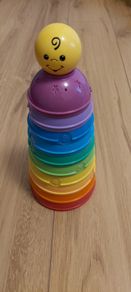 Fisher-Price Stack and Roll Cups, Baby Stacking Toy with Colours and Numbers, 6 Months Plus