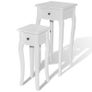 Nesting Side Table Set 2 Pieces with Drawer White Image 6