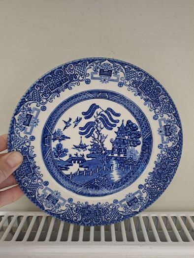 Antique Blue Willow Side Plate 1850 to 1890