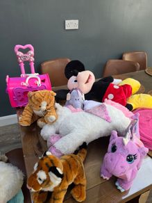 clear out of teddies and toys. need gone in bulk form.