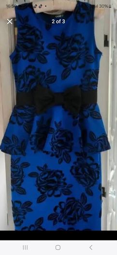 Blue and Black Quiz Dress Size 14