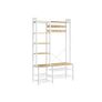 Coat rack with shoe bench golden oak-cloud-white Image 2