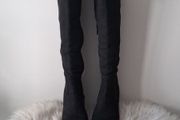 Over knee suedette boots