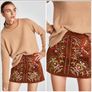 Zara Leather Embroidered Mini Skirt Image 5