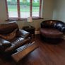 leather reclining sofa and chair Image 6