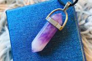 Amethyst crystal pendant necklace