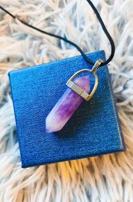 Amethyst crystal pendant necklace