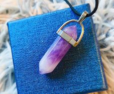 Amethyst crystal pendant necklace