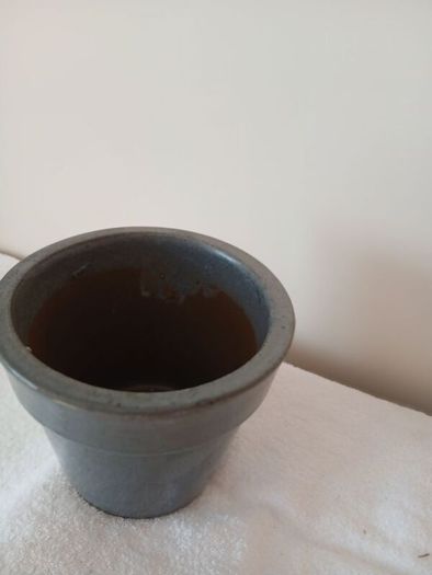 Glazed Terracotta Planter Pot.  Slate grey.