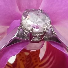 Antique Diamond 18ct White Gold Solitaire Ring
