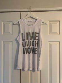 Goodmove White Live Laugh Move Sports Top