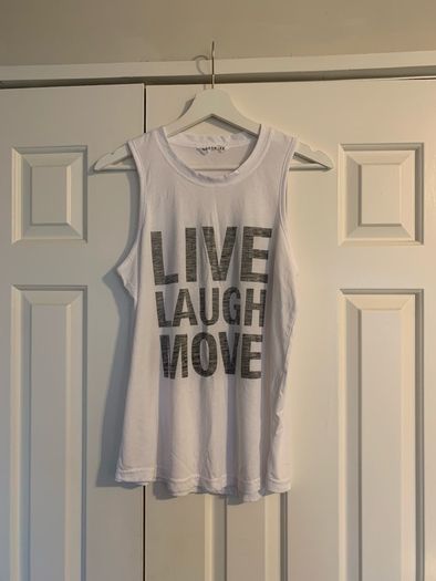 Goodmove White Live Laugh Move Sports Top