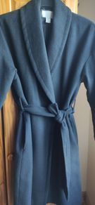 H&M Conscious Black Wool Blend Belted Coat Size 10 / 12 Oversized