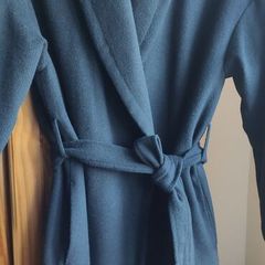 H&M Conscious Black Wool Blend Belted Coat Size 10 / 12 Oversized