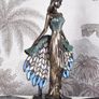 Art Nouveau Villa Tiffany Table Lamp Handcrafted Stained Glass Lady Lamp Image 2
