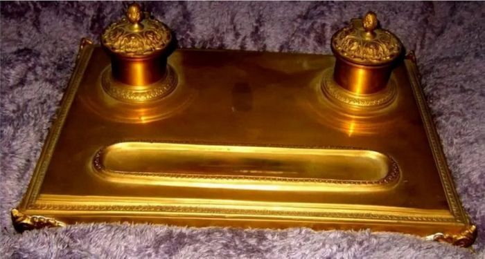 Early Victorian Brass Inkstand