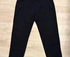 Black Relaxed Fit Trousers Elastic Waist XL