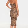 Leopard Print Strappy Cup Detail Midi Dress Image 2