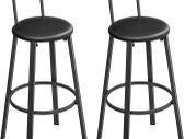 Set of 2 Bar Stools Industrial Design Easy Assembly