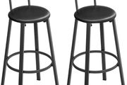 Set of 2 Bar Stools Industrial Design Easy Assembly