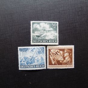 Germany Stamps.WW2.Hitler 11th Anniversary /Antiaircraft Batterie /Fast Patrol Boat.MNH.