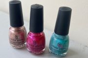 3 China Glaze Mini Nail Polishes