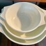 Vintage Pyrex England Blue Iris Flower Casserole Mixing Nesting Bowl Set Image 7